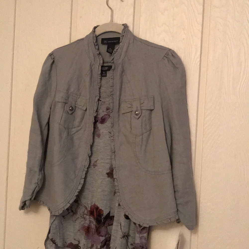 Linen Ruffle trim bolero jacket - Picture 4 of 5